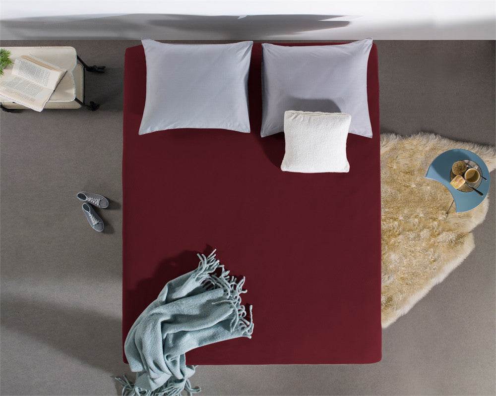 Doppelt Jersey 220 gr. Spannbettlaken Bordeaux 160/180 x 200/220 cm - Palo24
