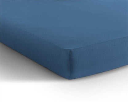 Doppelt Jersey 220 gr. Spannbettlaken Blau 190/200 x 220/230 cm - Palo24