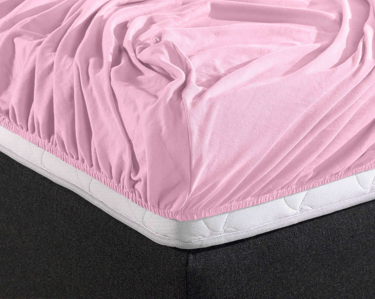 Doppelt Jersey 220 gr. Spannbettlaken Rose 80/100 x 220 cm - Palo24