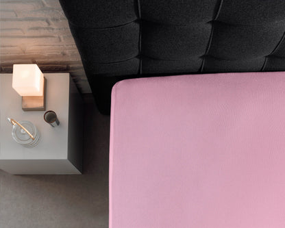 Doppelt Jersey 220 gr. Spannbettlaken Rose 80/100 x 220 cm - Palo24