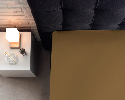 Split Topper Spannbettlaken aus Baumwolle Taupe 180x200 cm