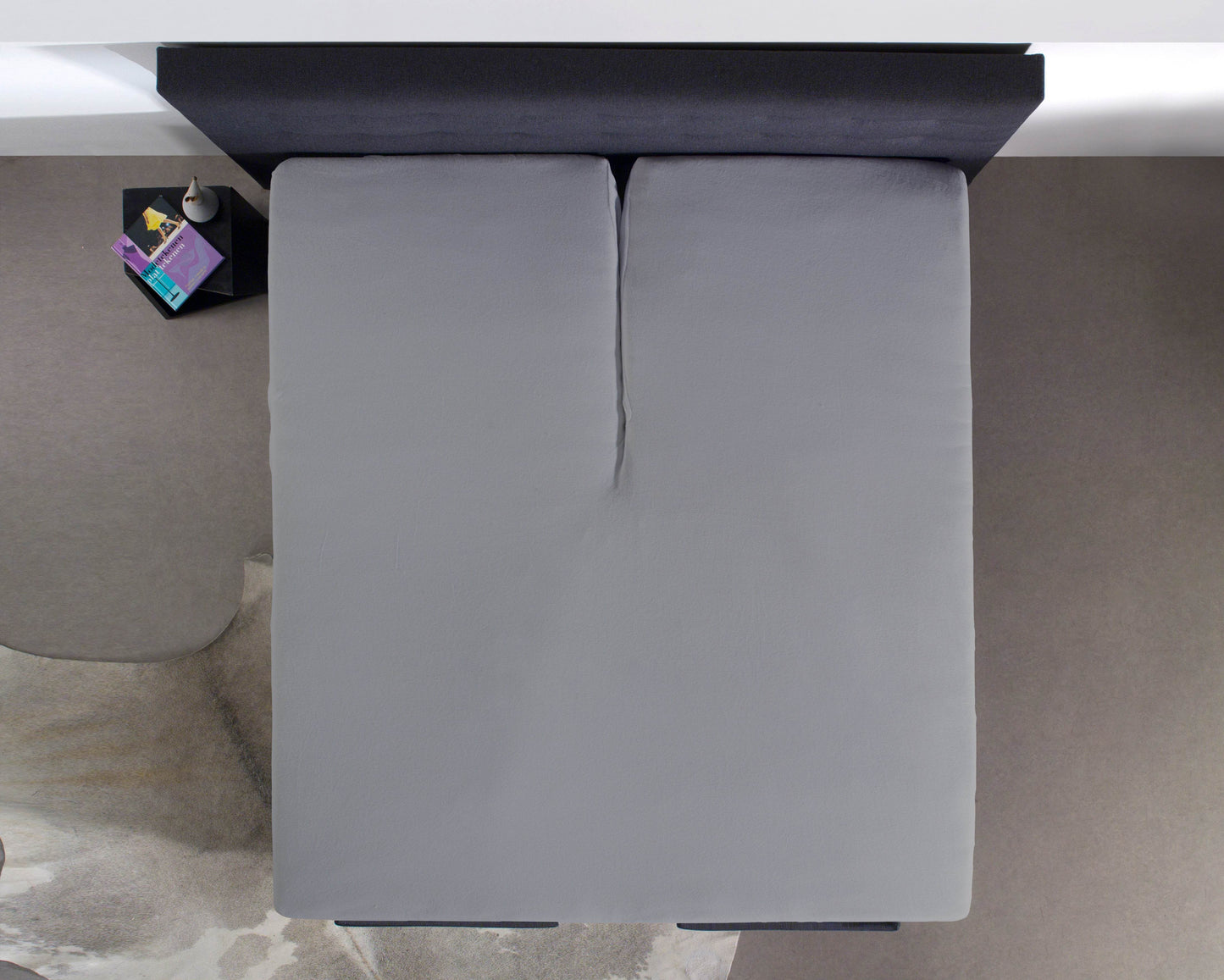 Split Topper Baumwolle Spannbettlaken Grau 140 x 200 cm - Palo24