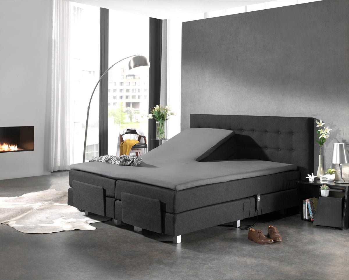 Split Topper Baumwolle Spannbettlaken Grau 140 x 200 cm - Palo24
