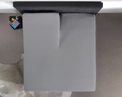 Split Topper Spannbettlaken aus Baumwolle Grau