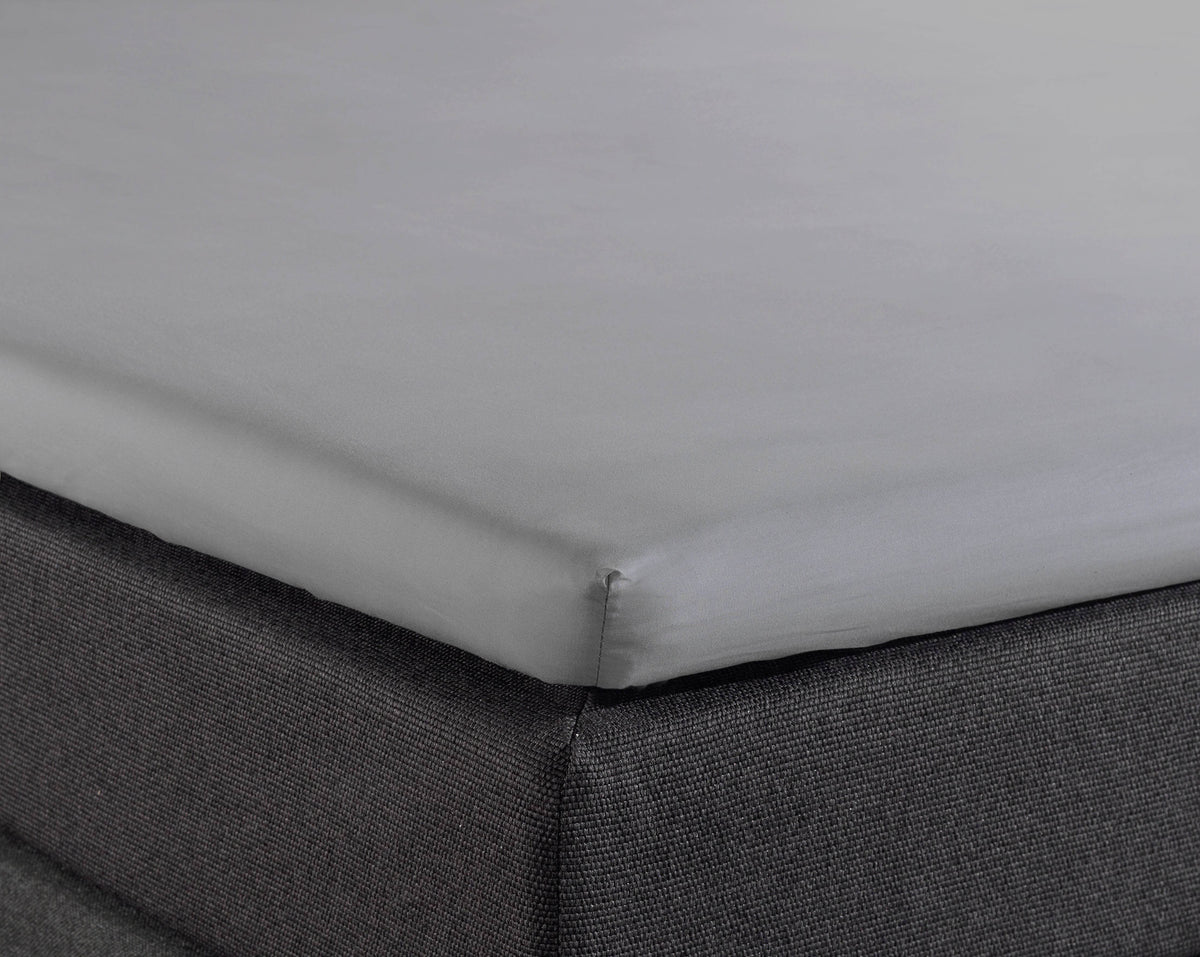 Split Topper Baumwolle Spannbettlaken Grau 160 x 210 cm - Palo24