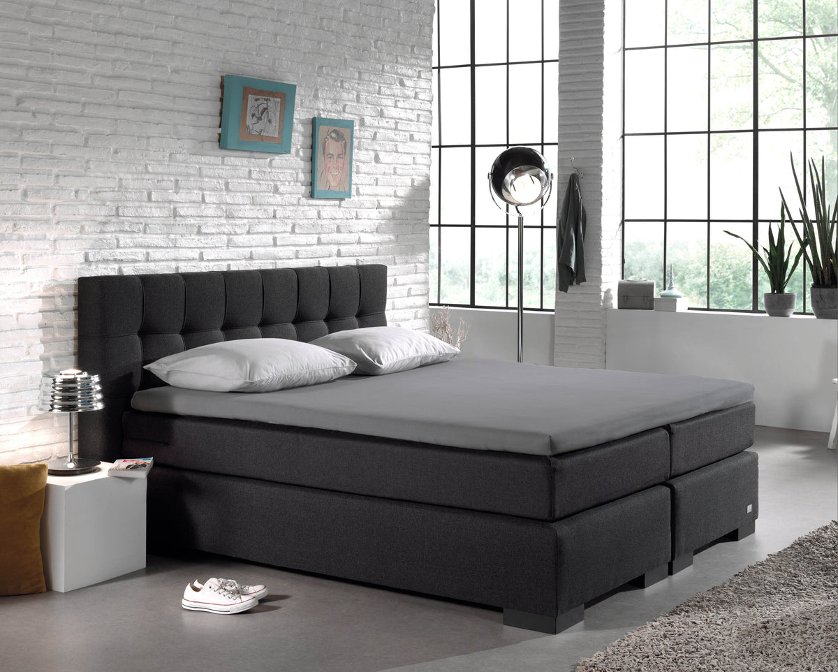 Split Topper Baumwolle Spannbettlaken Grau 160 x 210 cm - Palo24