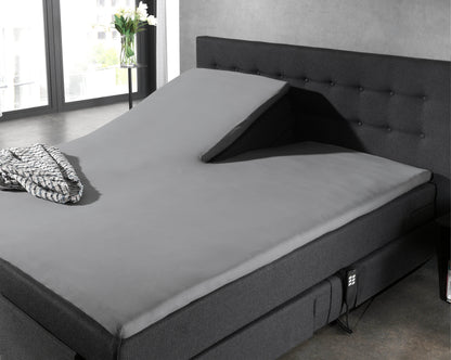 Split Topper Baumwolle Spannbettlaken Grau 160 x 220 cm - Palo24