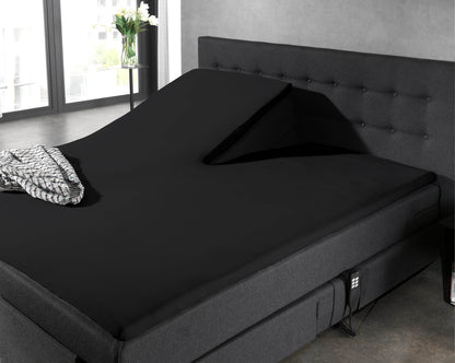 Split Topper Baumwolle Spannbettlaken Schwarz 160 x 200 cm - Palo24