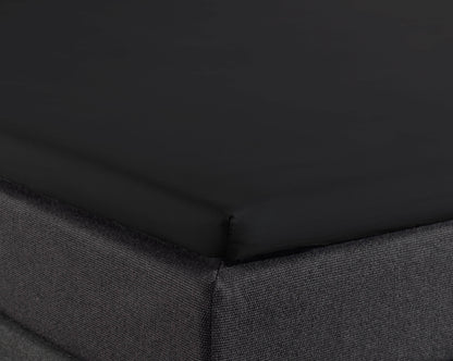 Split Topper Baumwolle Spannbettlaken Schwarz 160 x 200 cm - Palo24