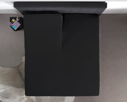 Split Topper Baumwolle Spannbettlaken Schwarz 180 x 210 cm - Palo24