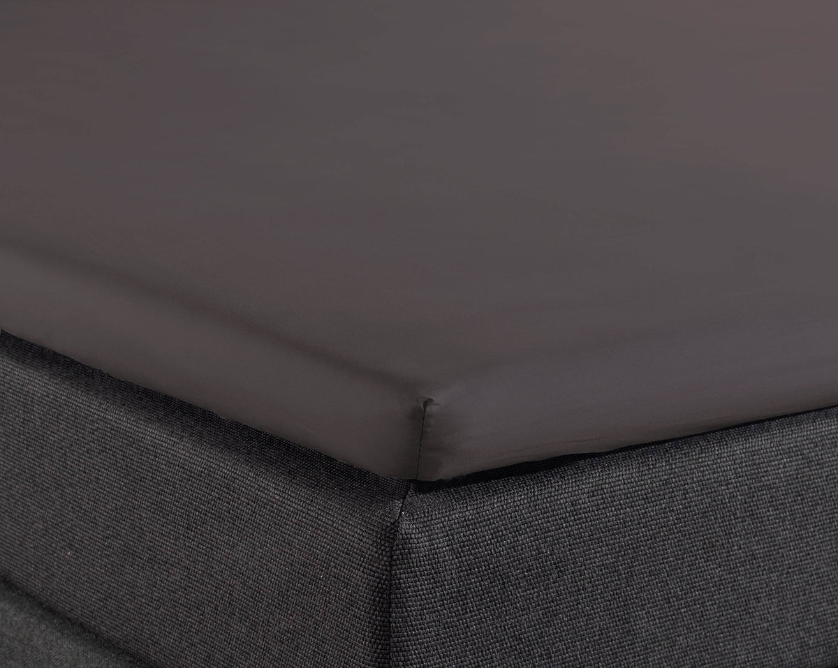 Split Topper Baumwolle Spannbettlaken Anthrazit 180 x 220 cm - Palo24