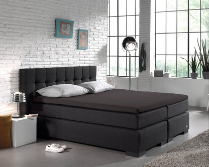 Split Topper Baumwolle Spannbettlaken Anthrazit 180 x 220 cm - Palo24