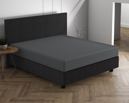 Doppelt Jersey 220 gr. Spannbettlaken Anthrazit 140 x 200/220 cm - Palo24