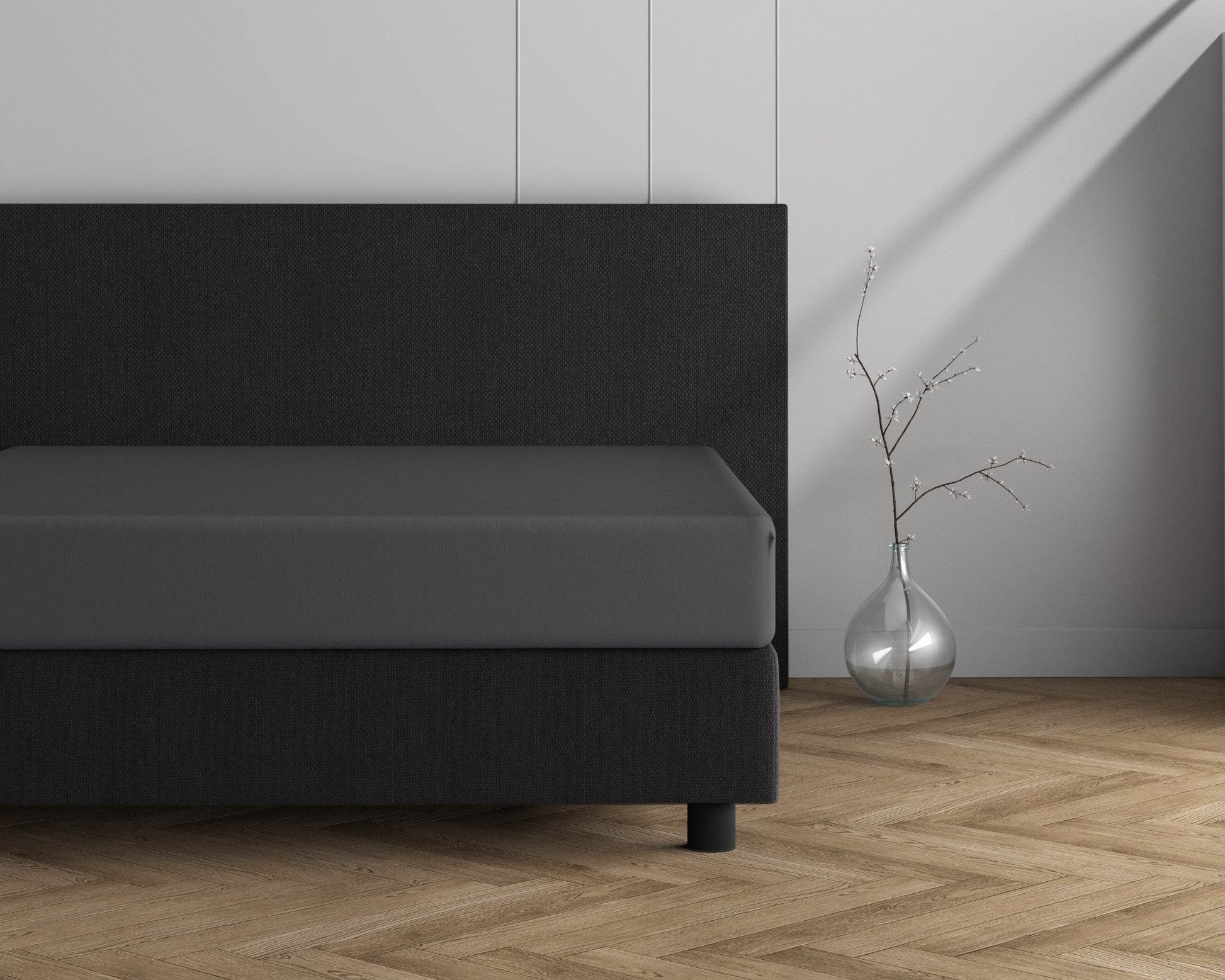 Doppelt Jersey 220 gr. Spannbettlaken Anthrazit 140 x 200/220 cm - Palo24
