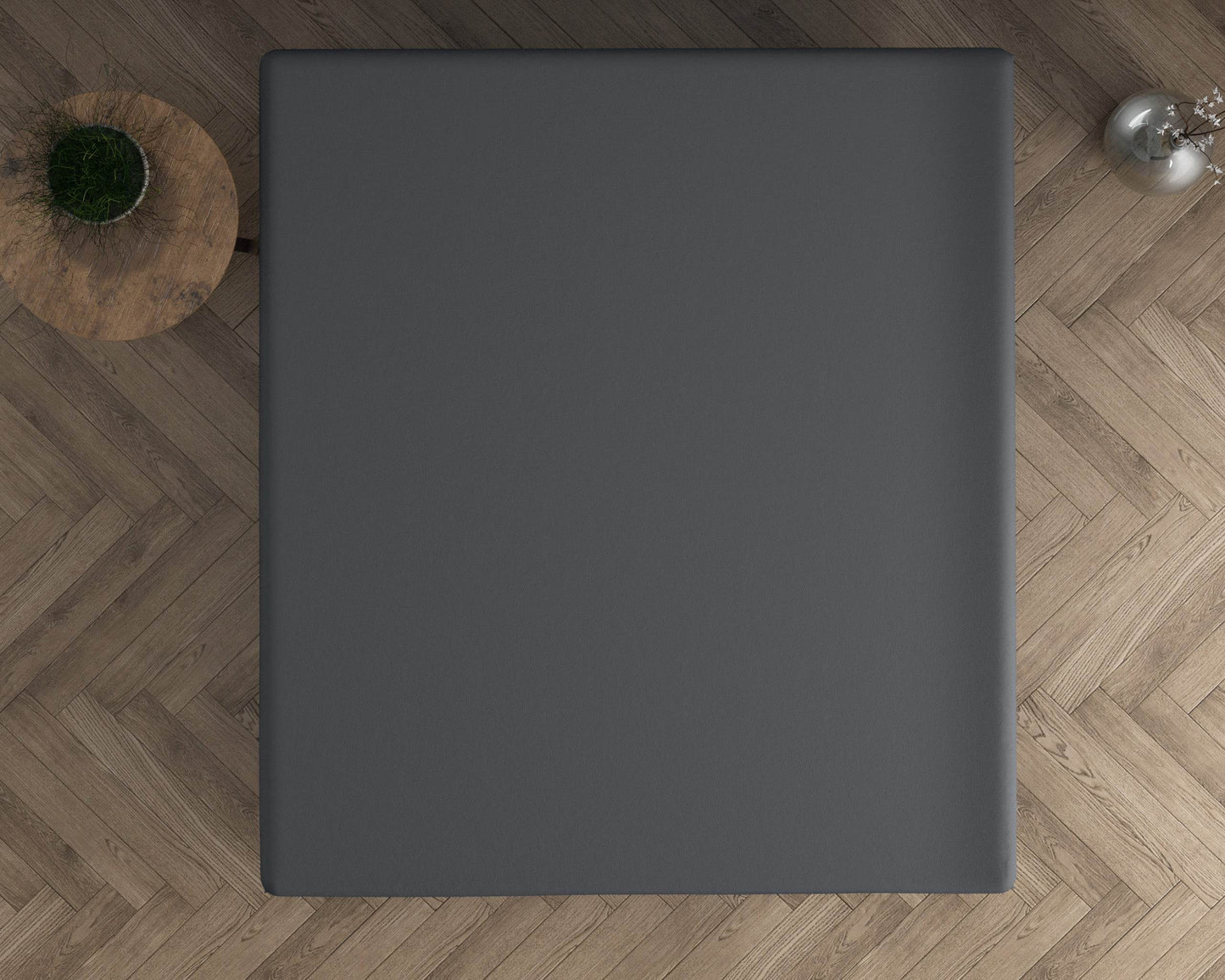 Doppelt Jersey 220 gr. Spannbettlaken Anthrazit 140 x 200/220 cm - Palo24
