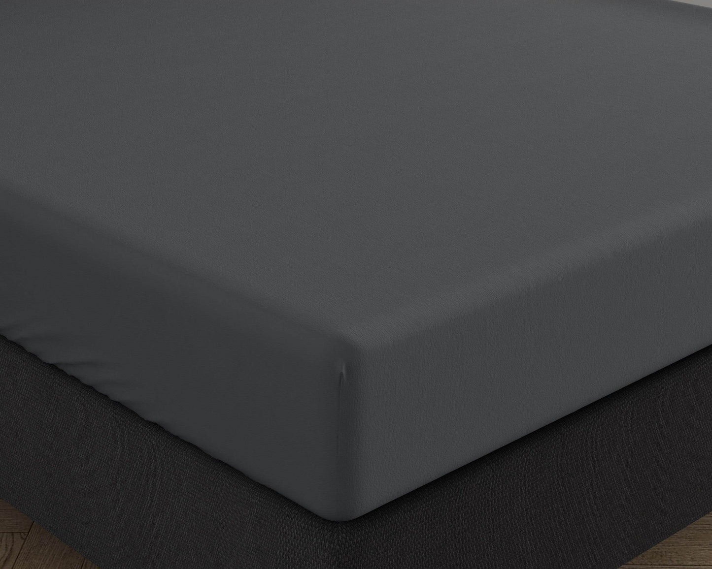 Doppelt Jersey 220 gr. Spannbettlaken Anthrazit 140 x 200/220 cm - Palo24