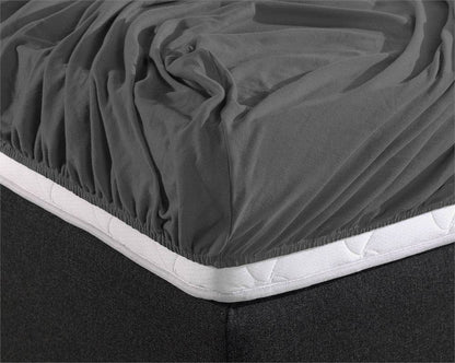Doppelt Jersey 220 gr. Spannbettlaken Anthrazit 160/180 x 200/220 cm - Palo24