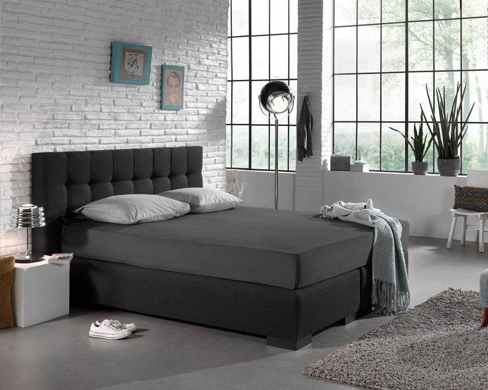 Einzel Jersey 135 gr. Spannbettlaken Anthrazit 140 x 200 cm - Palo24