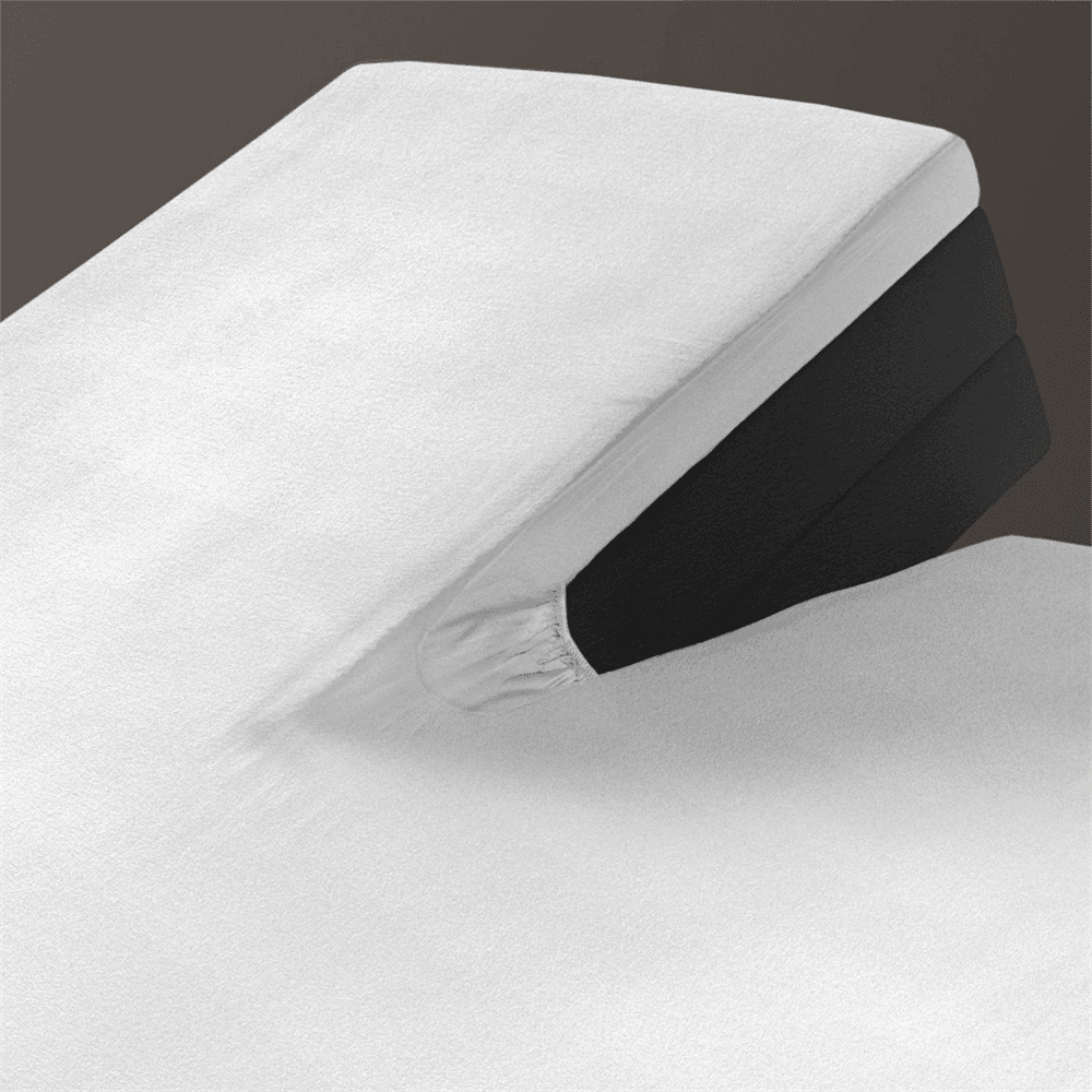 Split Topper Jersey Spannbettlaken Weiss 160 x 220 cm - Palo24