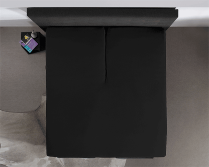 Split Topper Jersey Spannbettlaken Schwarz 160 x 220 cm - Palo24