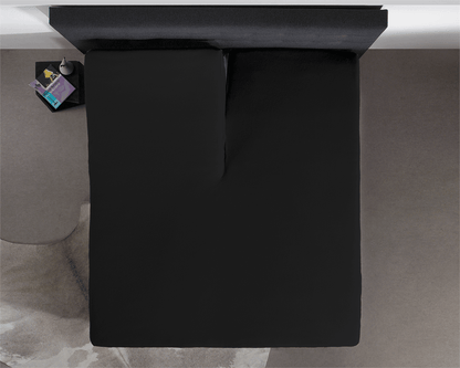 Split Topper Jersey Spannbettlaken Schwarz 160 x 220 cm - Palo24