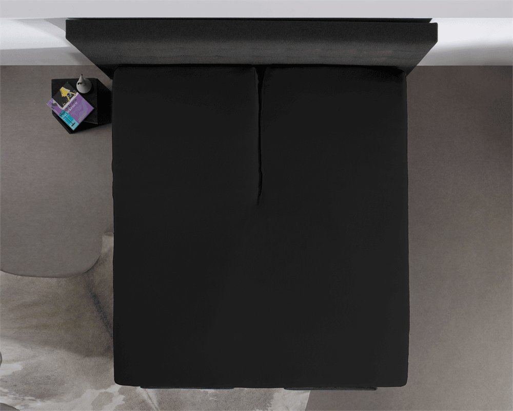Split Topper Jersey Spannbettlaken Schwarz 180 x 200 cm - Palo24