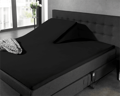 Split Topper Jersey Spannbettlaken Schwarz 180 x 220 cm - Palo24