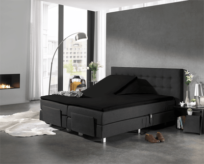 Split Topper Jersey Spannbettlaken Schwarz 200 x 220 cm - Palo24