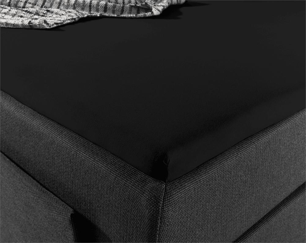 Split Topper Jersey Spannbettlaken Schwarz 200 x 220 cm - Palo24