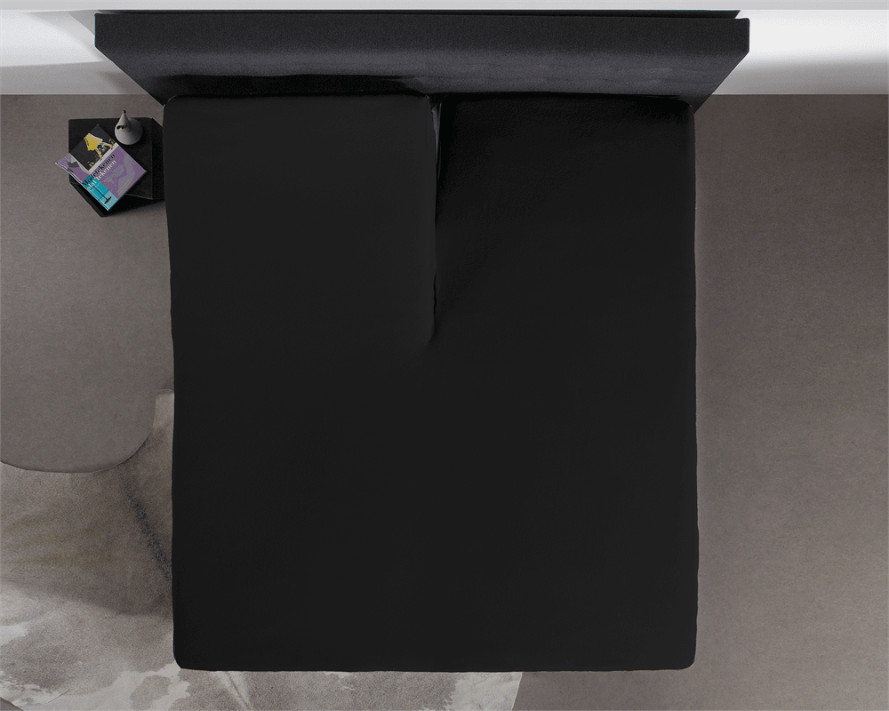 Split Topper Jersey Spannbettlaken Schwarz 200 x 220 cm - Palo24