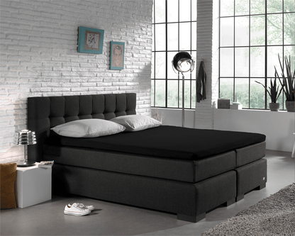 Split Topper Jersey Spannbettlaken Schwarz 200 x 220 cm - Palo24