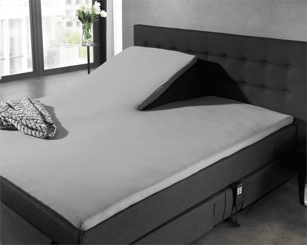 Split Topper Jersey Spannbettlaken Grau 140 x 200 cm - Palo24