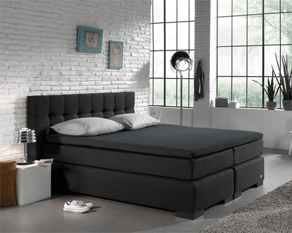 Split Topper Jersey Spannbettlaken Anthrazit 180 x 200 cm - Palo24