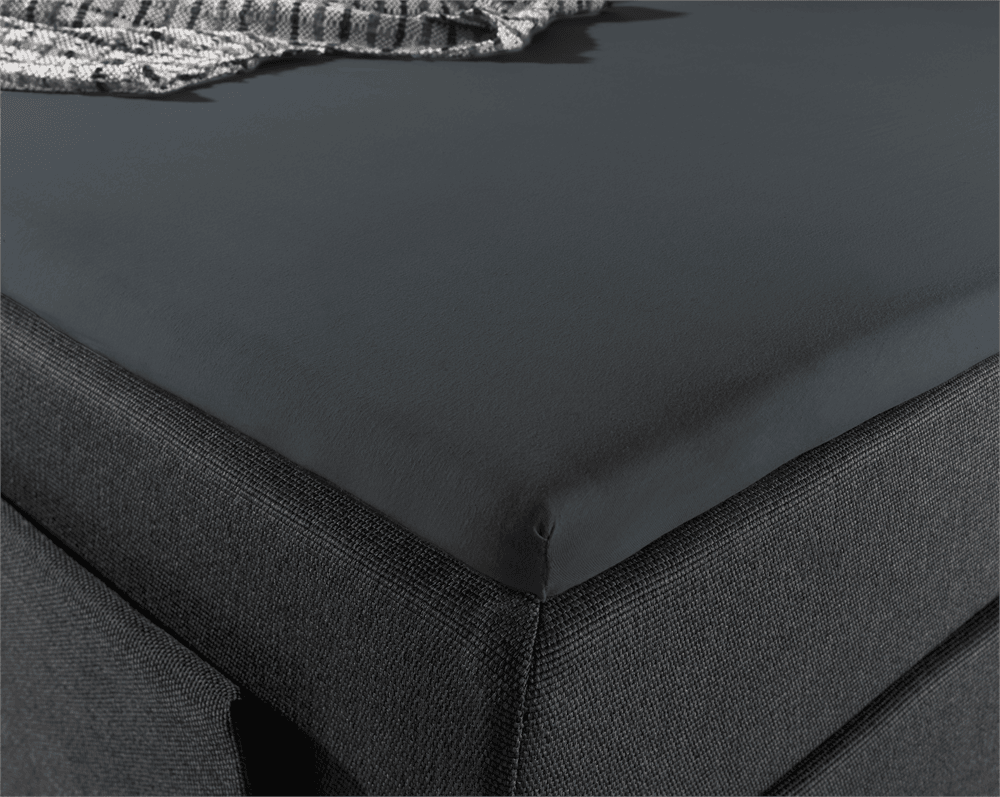 Split Topper Jersey Spannbettlaken Anthrazit 180 x 220 cm - Palo24