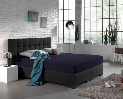 Doppelt Jersey 220 gr. Spannbettlaken Navy 80/100 x 220 cm - Palo24