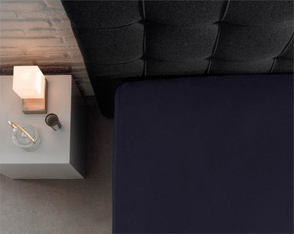Doppelt Jersey 220 gr. Spannbettlaken Navy 80/100 x 220 cm - Palo24