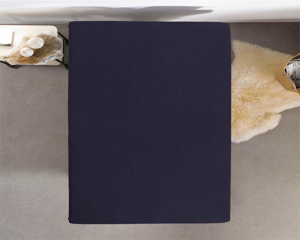 Doppelt Jersey 220 gr. Spannbettlaken Navy 140 x 200/220 cm - Palo24