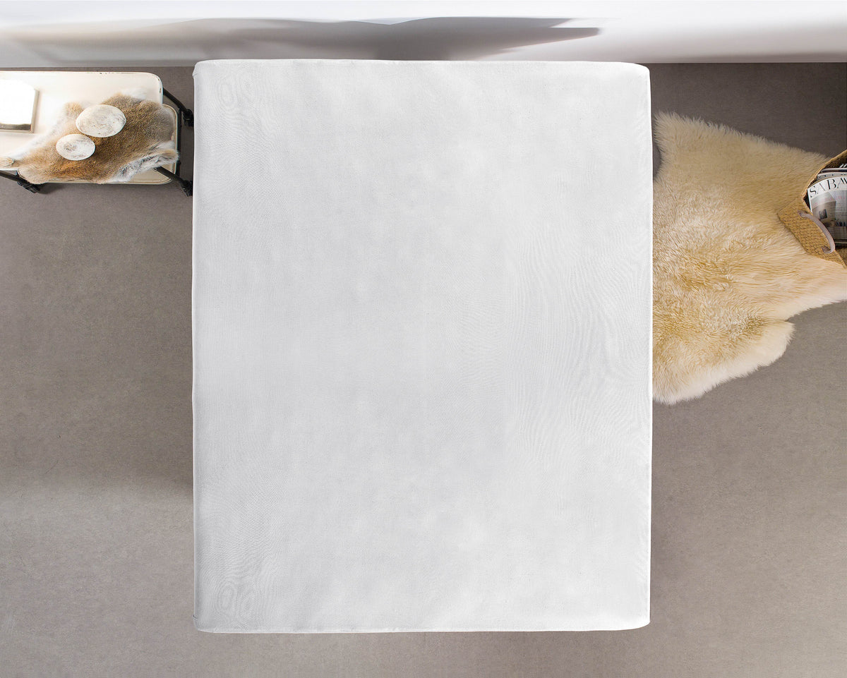 Jersey Topper Spannbettlaken Weiss 190/200 x 200/220 cm - Palo24