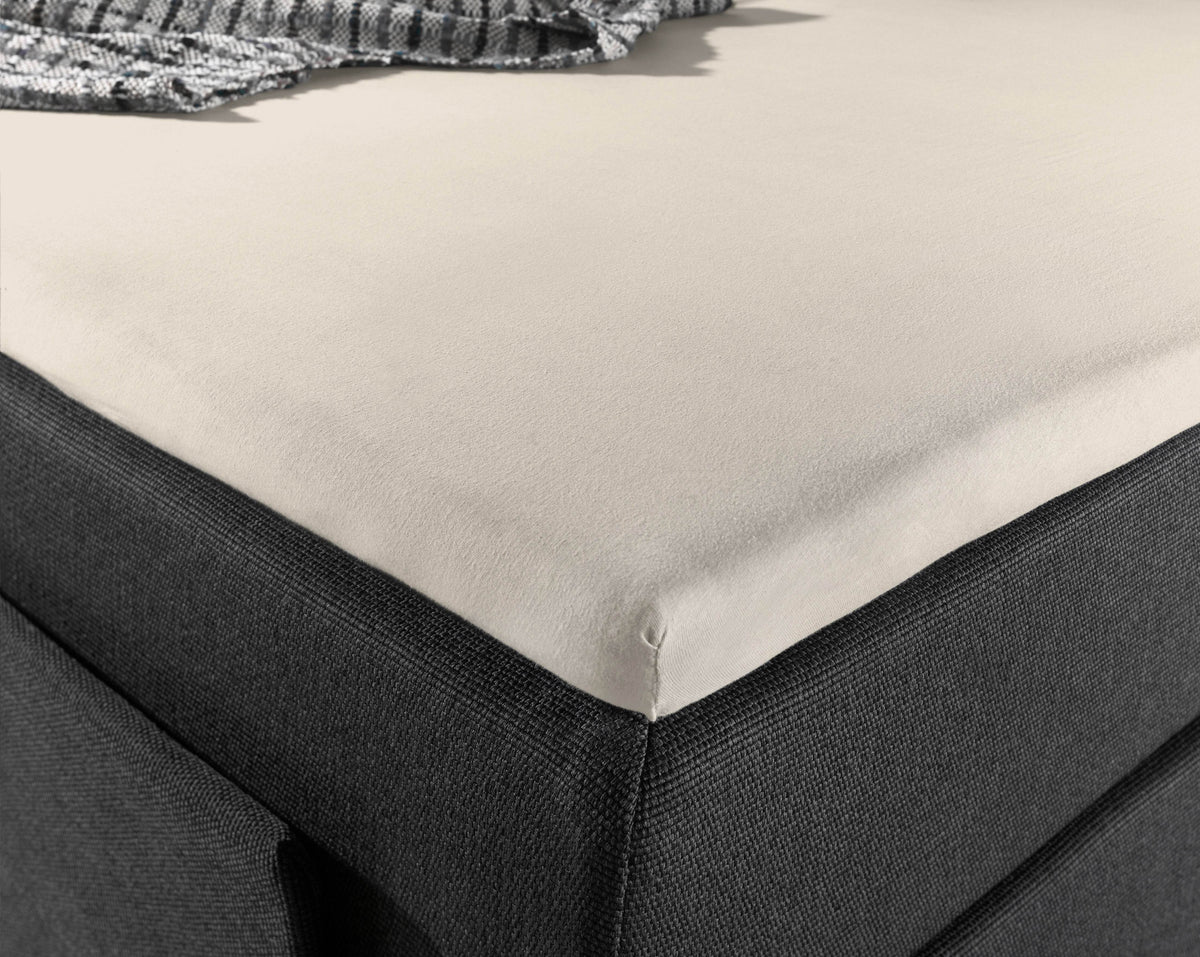 Jersey Topper Spannbettlaken Creme 120/140 x 200/220 cm - Palo24