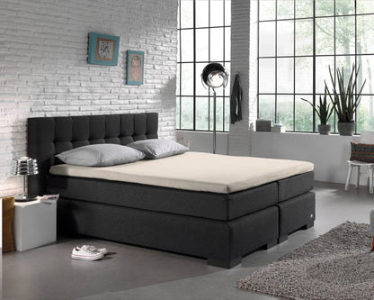 Jersey Topper Spannbettlaken Creme 190/200 x 200/220 cm - Palo24