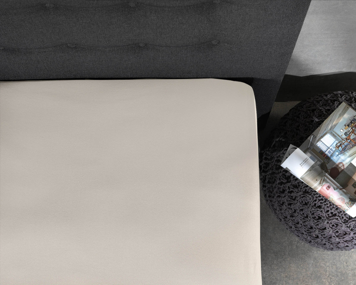 Jersey Topper Spannbettlaken Creme 190/200 x 200/220 cm - Palo24