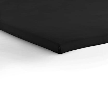 Jersey Topper Spannbettlaken Schwarz 120/140 x 200/220 cm - Palo24