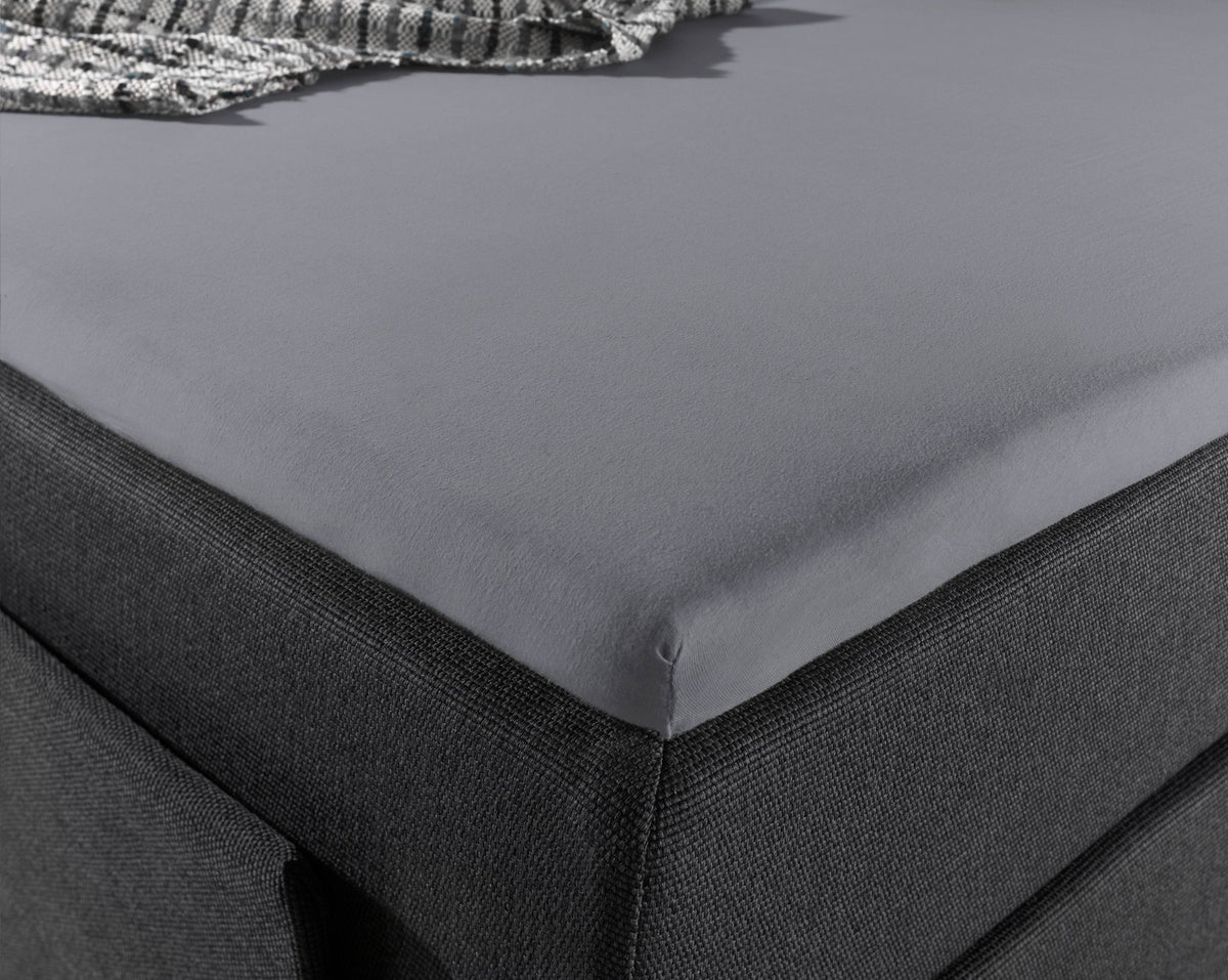 Jersey Topper Spannbettlaken Grau 120/140 x 200/220 cm - Palo24
