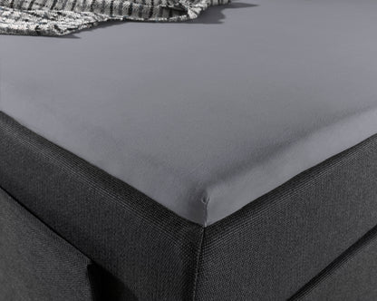 Jersey Topper Spannbettlaken Grau 160 x 200/220 cm - Palo24
