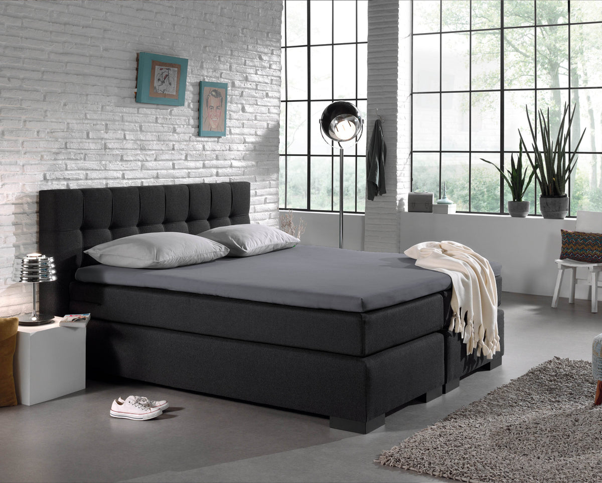 Jersey Topper Spannbettlaken Grau 180 x 200/220 cm - Palo24