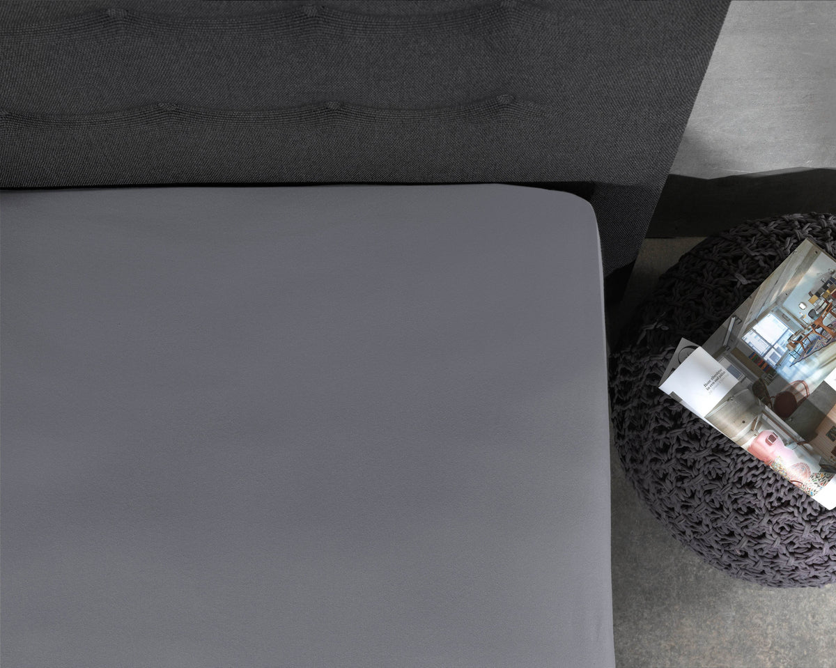 Jersey Topper Spannbettlaken Grau 190/200 x 200/220 cm - Palo24