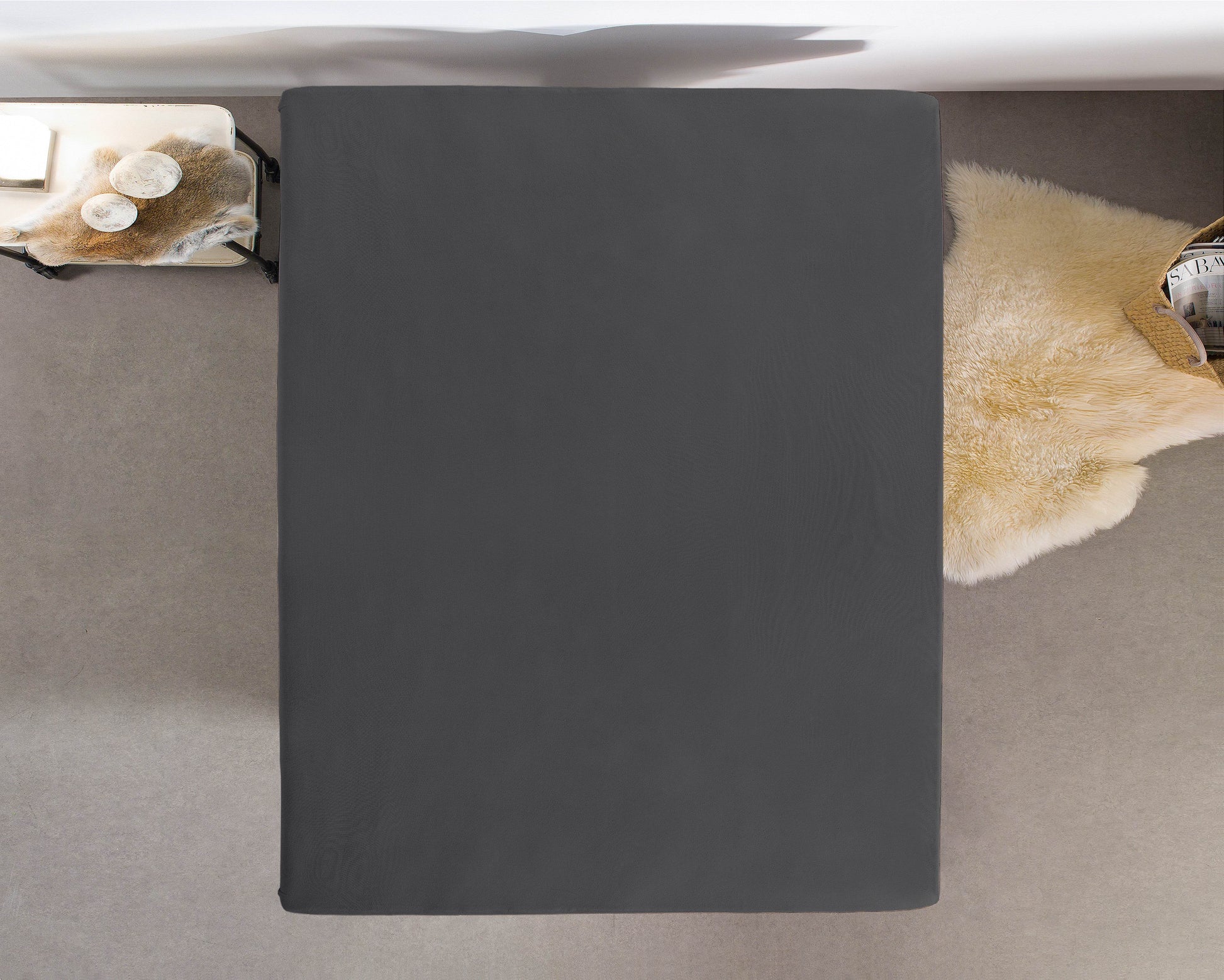 Jersey Topper Spannbettlaken Anthrazit 180 x 200/220 cm - Palo24