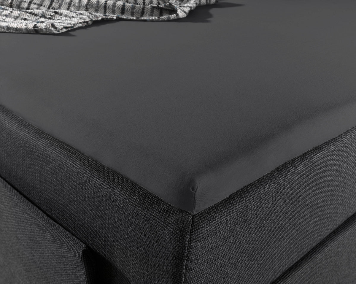 Jersey Topper Spannbettlaken Anthrazit 180 x 200/220 cm - Palo24