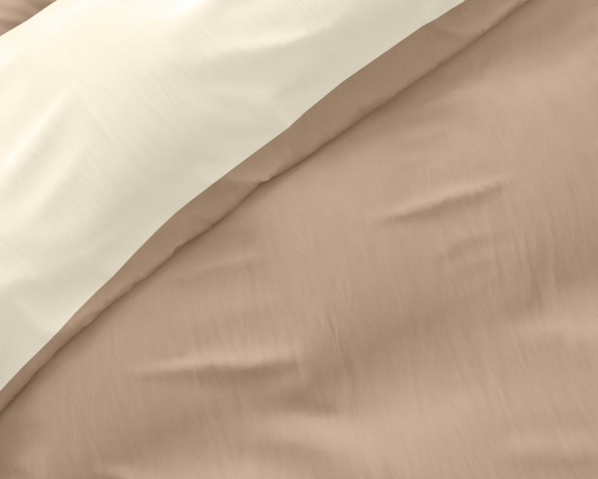 Bettbezug Twin Face Creme/Taupe 140 x 220 cm - Palo24