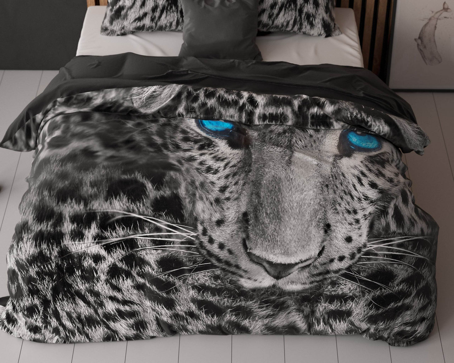 Bettbezug Gepard Grau 140 x 200/220 cm - Palo24
